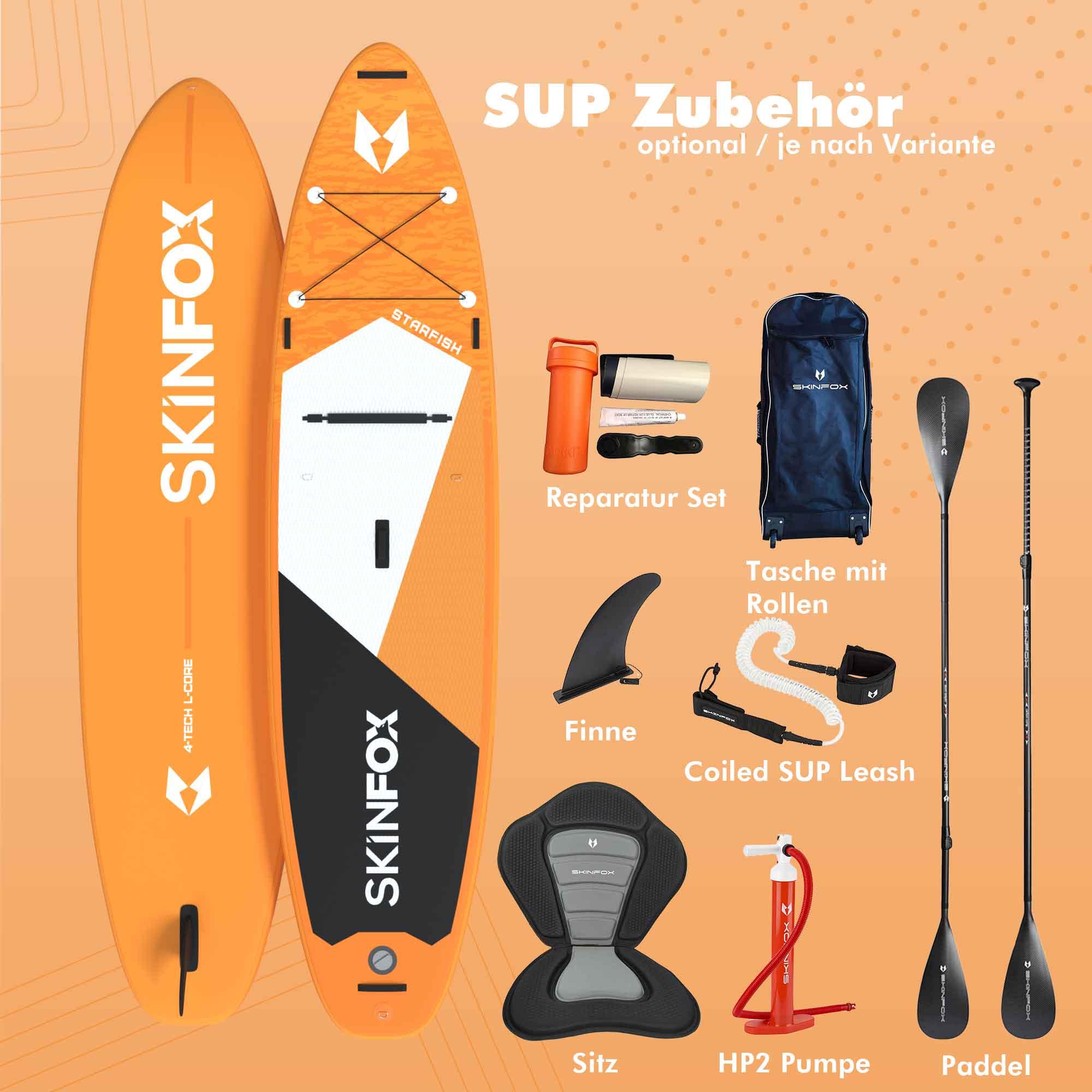 SKINFOX STARFISH CARBON-SET (335x80x15)  4-TECH L-CORE SUP Paddelboard orange