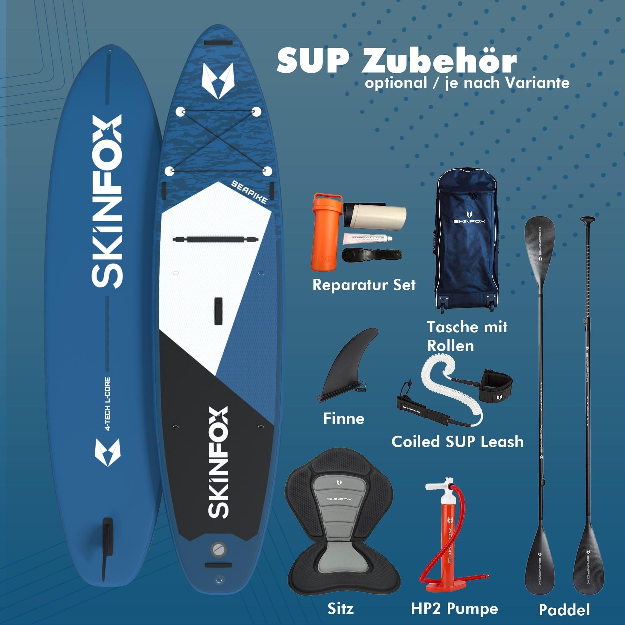 SKINFOX SEAPIKE  ALU-SET (335x78x15)  4-TECH L-CORE SUP Paddelboard blau