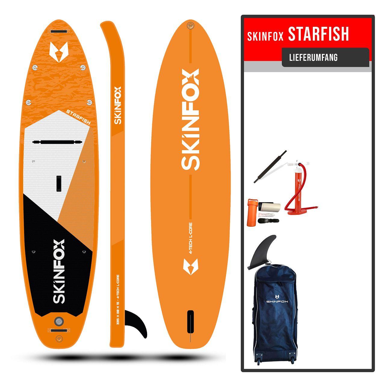SKINFOX STARFISH CARBON-SET (335x80x15)  4-TECH L-CORE SUP Paddelboard orange