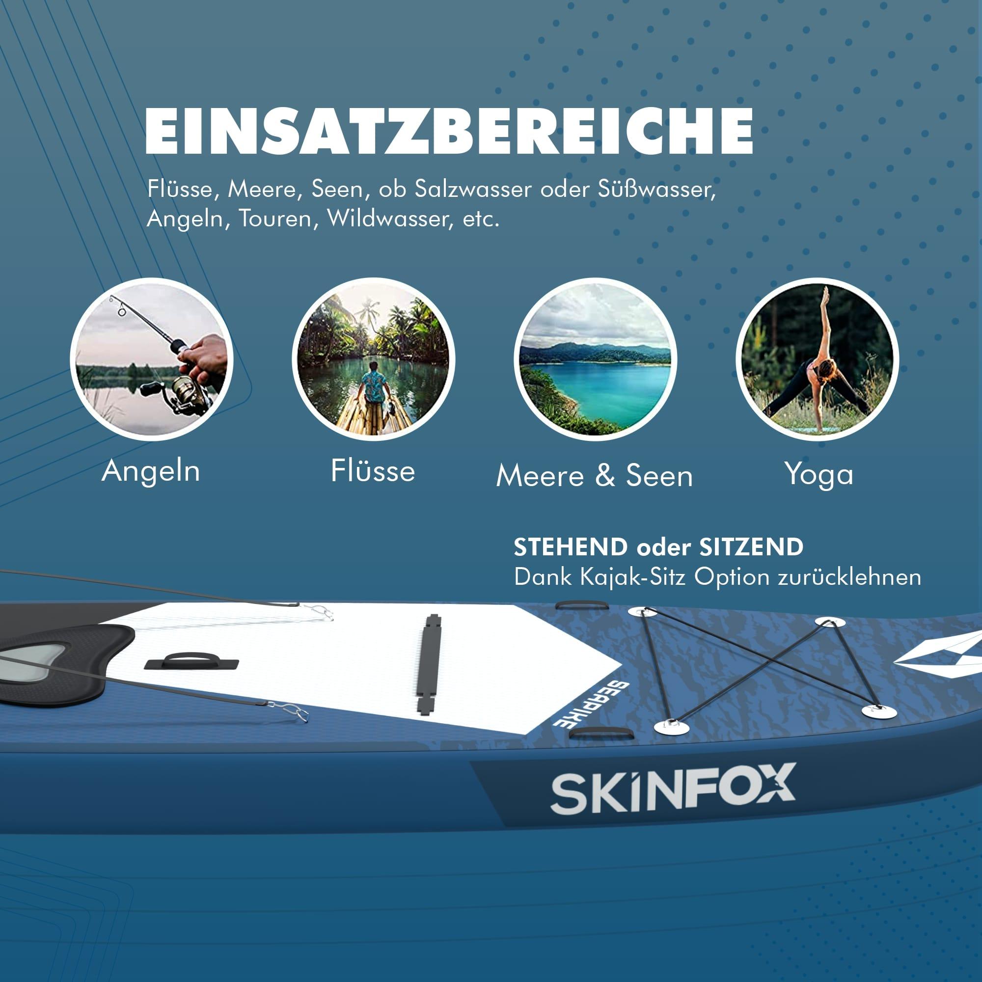 SKINFOX SEAPIKE  ALU-SET (335x78x15)  4-TECH L-CORE SUP Paddelboard blau