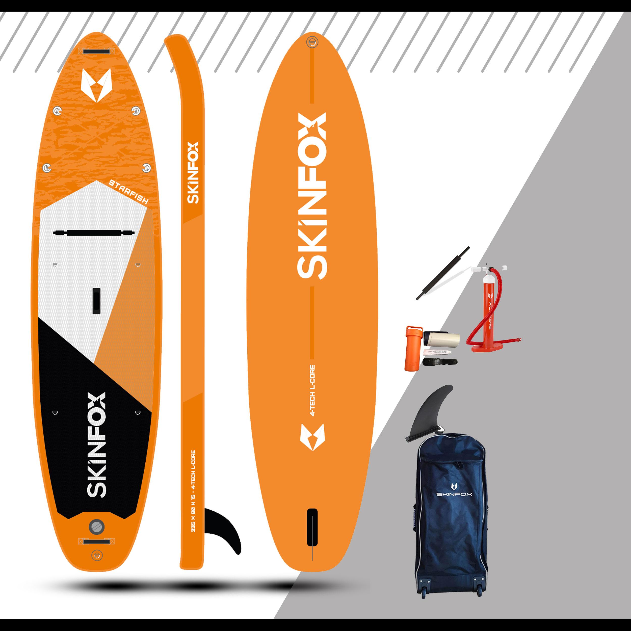 SKINFOX STARFISH CARBON-SET (335x80x15)  4-TECH L-CORE SUP Paddelboard orange